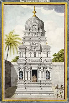 Laid Paper Gallery: Part of the Temple of Jambukeshvara, Srirangam, Tamil Nadu, c