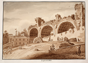 The Temple of Peace, 1833 (etching with brown wash) The Temple of Peace, 1833 (etching with brown wash)