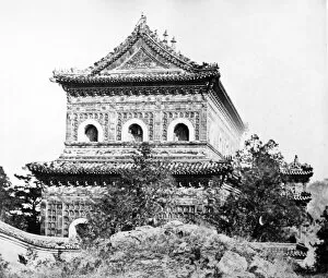 China, Tibet And Bhutan Gallery: Temple of the Sea of Wisdom at the Summer Palace, Beijing, 1860 (b / w photo)