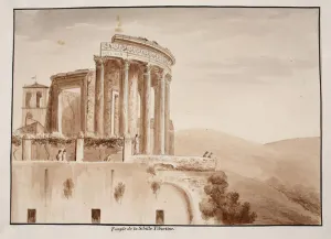The Temple of the Tiburtine Sibyl, 1833 (etching with brown wash) The Temple of the Tiburtine Sibyl, 1833 (etching with brown wash)