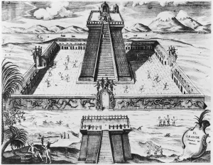The Templo Mayor at Tenochtitlan, from Historia de Nueva Espana, 1770 The Templo Mayor at Tenochtitlan, from Historia de Nueva Espana, 1770