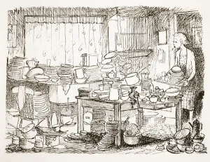 A tendency to leave the washing-up till later, illustration from Pont A tendency to leave the washing-up till later, illustration from Pont