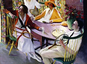Drinking Utensil Gallery: After Tennis, c.1921-25 (oil on panel)