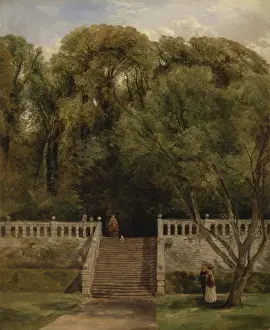 On the Terrace at Haddon Hall, Derbyshire, 1840 (oil on panel) On the Terrace at Haddon Hall, Derbyshire, 1840 (oil on panel)