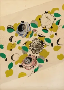 Textile design with roses, (gouache on paper) Textile design with roses, (gouache on paper)