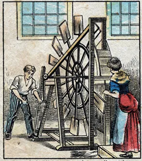 Textile, linen. Tillage of the flax to make the straw fall by means of the mills Textile, linen. Tillage of the flax to make the straw fall by means of the mills
