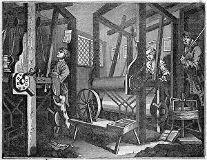 TEXTILE MILL, 1747. The Fellow Prentices at the Looms TEXTILE MILL, 1747. The Fellow Prentices at the Looms
