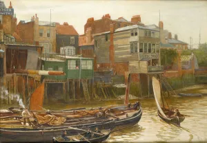 Cold Harbour Gallery: The Thames at Cold Harbour, Blackwall, 1896 (w / c on paper)