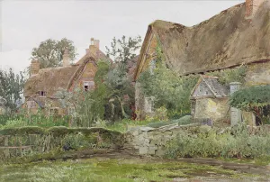 Thatched Cottages and Cottage Gardens, 1881 (w/c & graphite on paper) Thatched Cottages and Cottage Gardens, 1881 (w/c & graphite on paper)