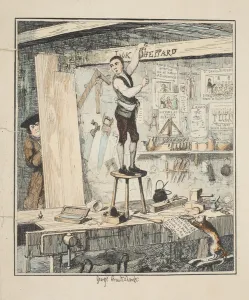 The Name on the Beam, illustration from Jack Sheppard The Name on the Beam, illustration from Jack Sheppard
