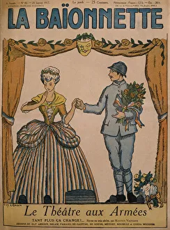 1914 1918 Gallery: Theatre for the Armies, front cover illustration from La Baionnette, No 82