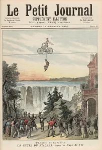 Stunt Gallery: Theatre de la Gaite Performers at Niagara Falls, from Le Petit Journal