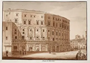 Theatre of Marcellus, 1833 (etching with brown wash) Theatre of Marcellus, 1833 (etching with brown wash)