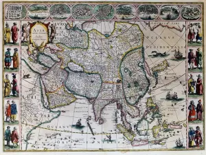 The theatre of the world or the new atlas Amsterdam. Geographic map of Asia by Willem The theatre of the world or the new atlas Amsterdam. Geographic map of Asia by Willem