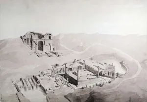Thermae and Nymphaeum of Nimes, 1838 (wash on paper) Thermae and Nymphaeum of Nimes, 1838 (wash on paper)