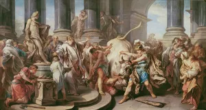 Theseus conquering the bull at Marathon, 1732-34 (oil on canvas) Theseus conquering the bull at Marathon, 1732-34 (oil on canvas)