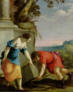 Theseus Finding his Fathers Sword, 1634 (oil on canvas) Theseus Finding his Fathers Sword, 1634 (oil on canvas)