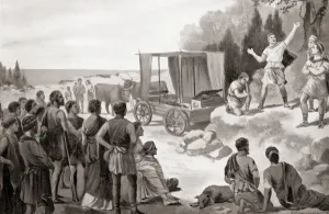 Thespis's wagon, from Hutchinson's History of the Nations, pub.1915 Thespis's wagon, from Hutchinson's History of the Nations, pub.1915