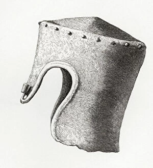 Middle Gallery: Thirteenth century Cylindrical Flat-topped Helmet with Nasal, dug up at Montgomery Castle in 1841