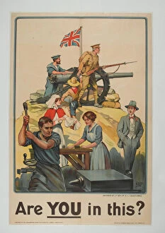 Conscription Gallery: Are You in this?, 1916 circa (chromolitho)