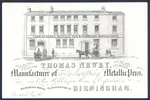 Thomas Newey, manufacturer of metallic pens, trade card (engraving) Thomas Newey, manufacturer of metallic pens, trade card (engraving)
