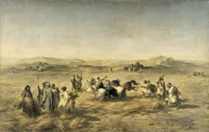 Threshing Wheat in Algeria, 1853 (oil on canvas) Threshing Wheat in Algeria, 1853 (oil on canvas)