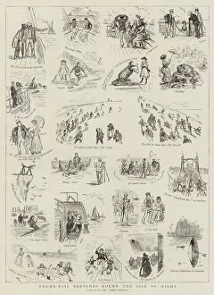 Sea Travel Gallery: Thumb-Nail Sketches round the Isle of Wight (engraving)