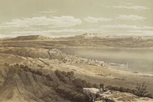 Tiberias looking towards Hermon (colour litho) Tiberias looking towards Hermon (colour litho)