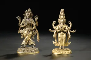 Tibeto Chinese figure of a bodhisattva (gilt-bronze) Tibeto Chinese figure of a bodhisattva (gilt-bronze)