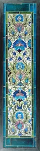 Five tiles with continuous floral design (ceramic) Five tiles with continuous floral design (ceramic)