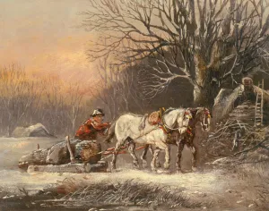 Timber Sledge in Winter, 19th century (oil on canvas) Timber Sledge in Winter, 19th century (oil on canvas)