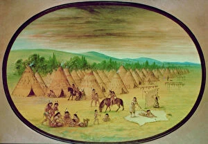 Tipi Village, c.1830 (oil on canvas)