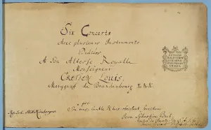 Title page of the Brandenburg Concertos, c.1721 (pen and ink on paper) Title page of the Brandenburg Concertos, c.1721 (pen and ink on paper)