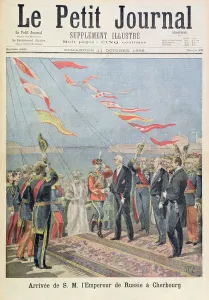 Title page depicting the arrival of his majesty the Emperor of Russia in Cherbourg Title page depicting the arrival of his majesty the Emperor of Russia in Cherbourg