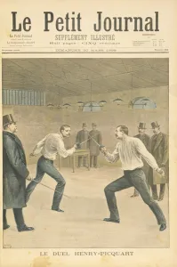 Title page depicting the Henry-Picquart duel, opposing officers during the Dreyfus affair Title page depicting the Henry-Picquart duel, opposing officers during the Dreyfus affair