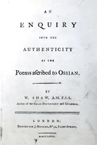 Title Page for An enquiry into the authenticity of the poems ascribed to Ossian' Title Page for An enquiry into the authenticity of the poems ascribed to Ossian'