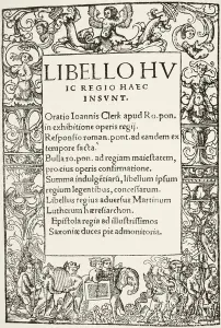Title page from King Henry VIIIs Defence of the Seven Sacraments, printed by Title page from King Henry VIIIs Defence of the Seven Sacraments, printed by
