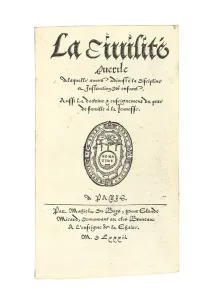 Title page from La civilite puerile a laquelle avons adiouste la discipline et Title page from La civilite puerile a laquelle avons adiouste la discipline et