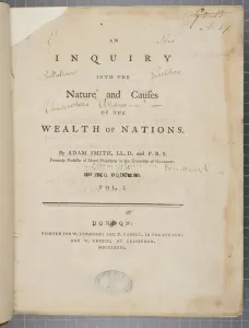 Title page, The Wealth of Nations by Adam Smith Title page, The Wealth of Nations by Adam Smith