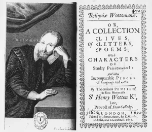 Titlepage and frontispiece to Reliquiae Wottonianiae, 1651 (engraving) Titlepage and frontispiece to Reliquiae Wottonianiae, 1651 (engraving)