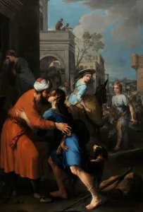 Tobie's farewell to his father-in-order Raguel (oil on canvas) Tobie's farewell to his father-in-order Raguel (oil on canvas)