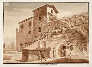 The Tomb of the Scipios, 1833 (etching with brown wash) The Tomb of the Scipios, 1833 (etching with brown wash)