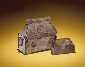 Two tomb-shaped shrines, Lough Erne, County Fermanagh (bronze) Two tomb-shaped shrines, Lough Erne, County Fermanagh (bronze)