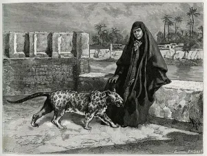 Torkan Khanoum, favorite of Sheikh Moses, powerful tribal leader of Arabistan with his Torkan Khanoum, favorite of Sheikh Moses, powerful tribal leader of Arabistan with his