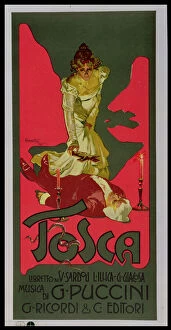 Female Musician Gallery: Tosca, poster advertising a performance, 1899 (litho)