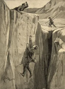 A Tourist Hanging in a Crevasse in the Alps, from Le Petit Parisien A Tourist Hanging in a Crevasse in the Alps, from Le Petit Parisien