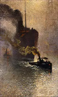 In Tow on the Thames in the Fog; Escorte sur la Tamise dans le Brouillard - Op Sleeptouw In Tow on the Thames in the Fog; Escorte sur la Tamise dans le Brouillard - Op Sleeptouw
