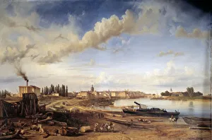 The town of Chalons sur Saone (Chalons-sur-Saone). Painting by Etienne Raffort (1802-1895), 1837 The town of Chalons sur Saone (Chalons-sur-Saone). Painting by Etienne Raffort (1802-1895), 1837