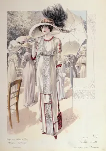 A town dress, from Les Grandes Modes de Paris (colour lithograph) A town dress, from Les Grandes Modes de Paris (colour lithograph)