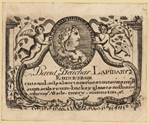 Trade card of David Deuchar, 1743-1808, Scottish engraver. 1803 (engraving)